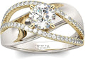 Gold-Tone Sterling Silver Round Cubic Zirconia Jewelry Set