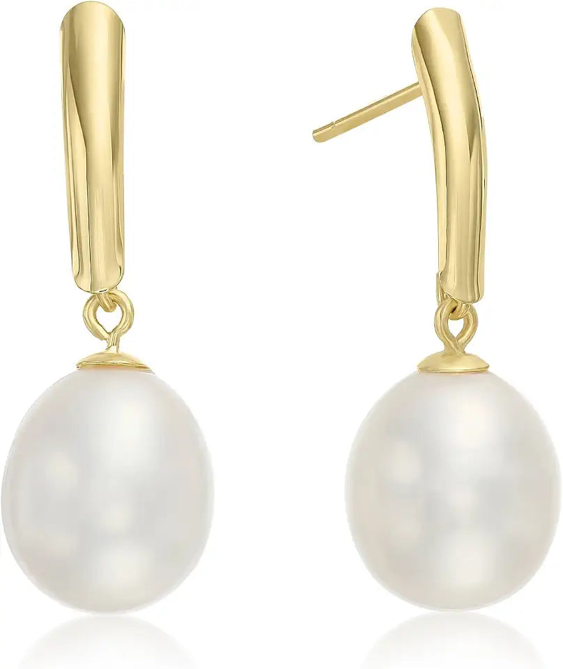 Gold-Tone Freshwater Pearl Drop Earrings