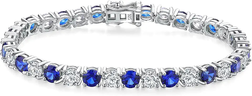 Sterling Silver Birthstone Tennis Multicolor Bracelet