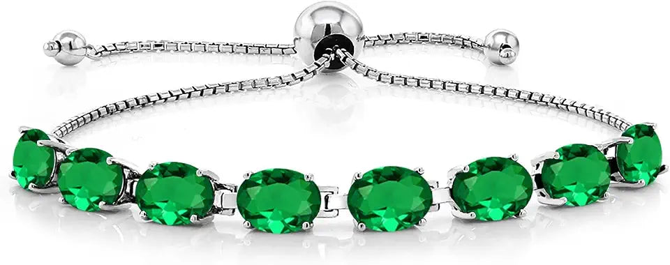 Sterling Silver Oval Birthstone Tennis Bracelet
