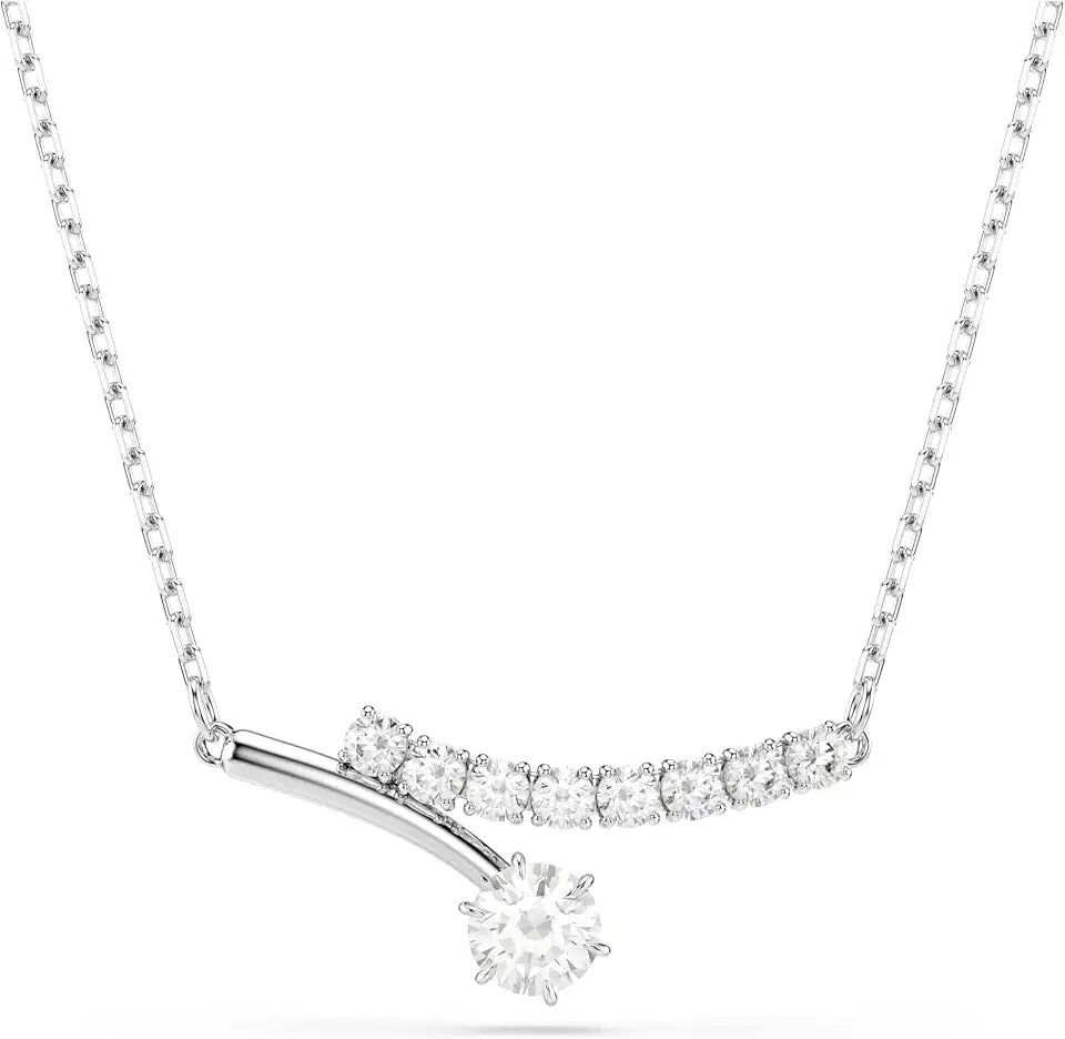 Rhodium-Plated Round Necklace