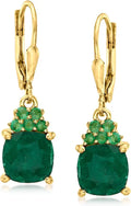 Gold-Tone Emerald Drop Earrings