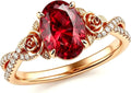 Gold-Tone Garnet Engagement Ring with Birthstone
