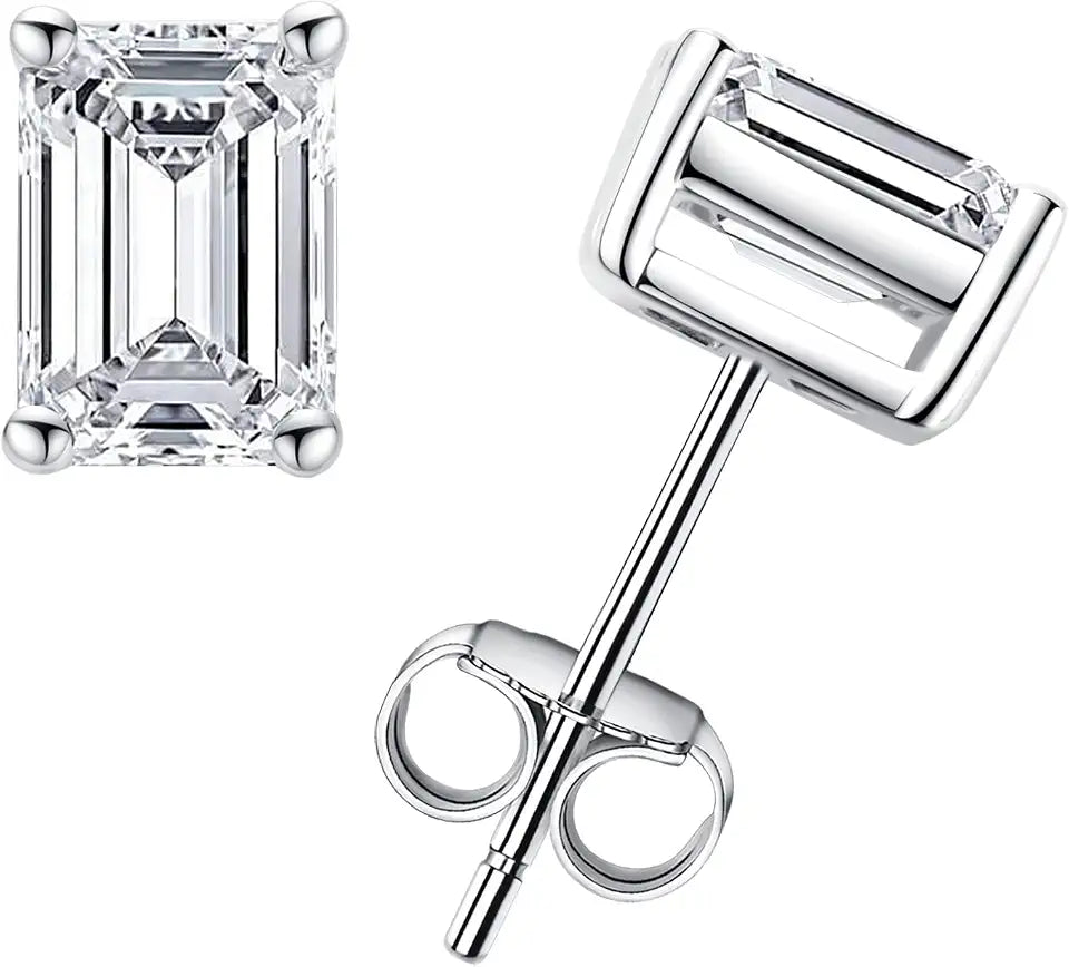 Sterling Silver Moissanite Stud Earrings