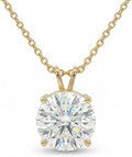 Gold-Tone Lab-Grown Diamond Solitaire Necklace