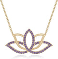 Gold-Tone Birthstone Floral Necklace