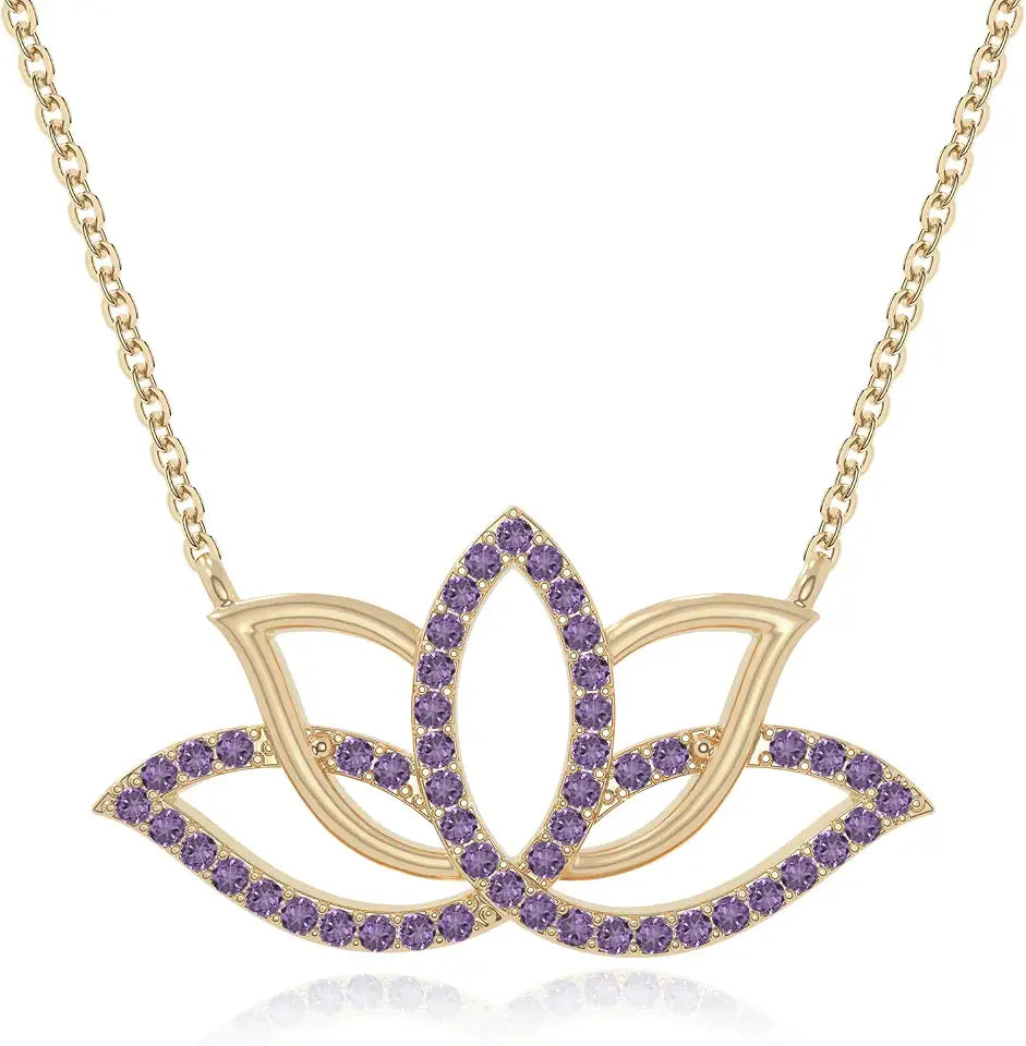 Gold-Tone Birthstone Floral Necklace
