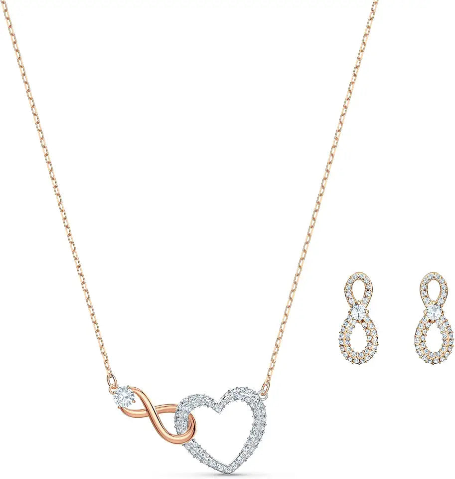 Crystal Stud Heart Jewelry Set