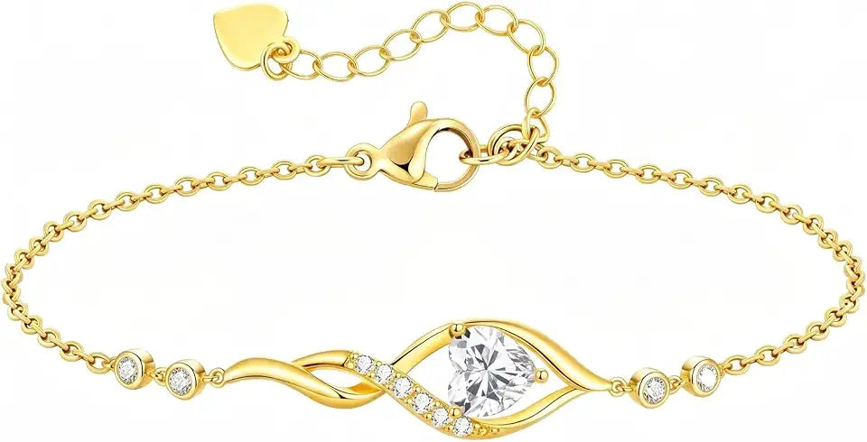 Gold-Tone Birthstone Infinity Bracelet