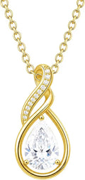 Gold-Tone Teardrop Birthstone Infinity Necklace