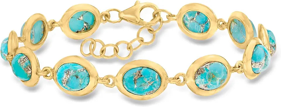 Gold-Tone Turquoise Bracelet