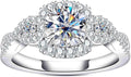 Sterling Silver Round Moissanite Engagement Ring