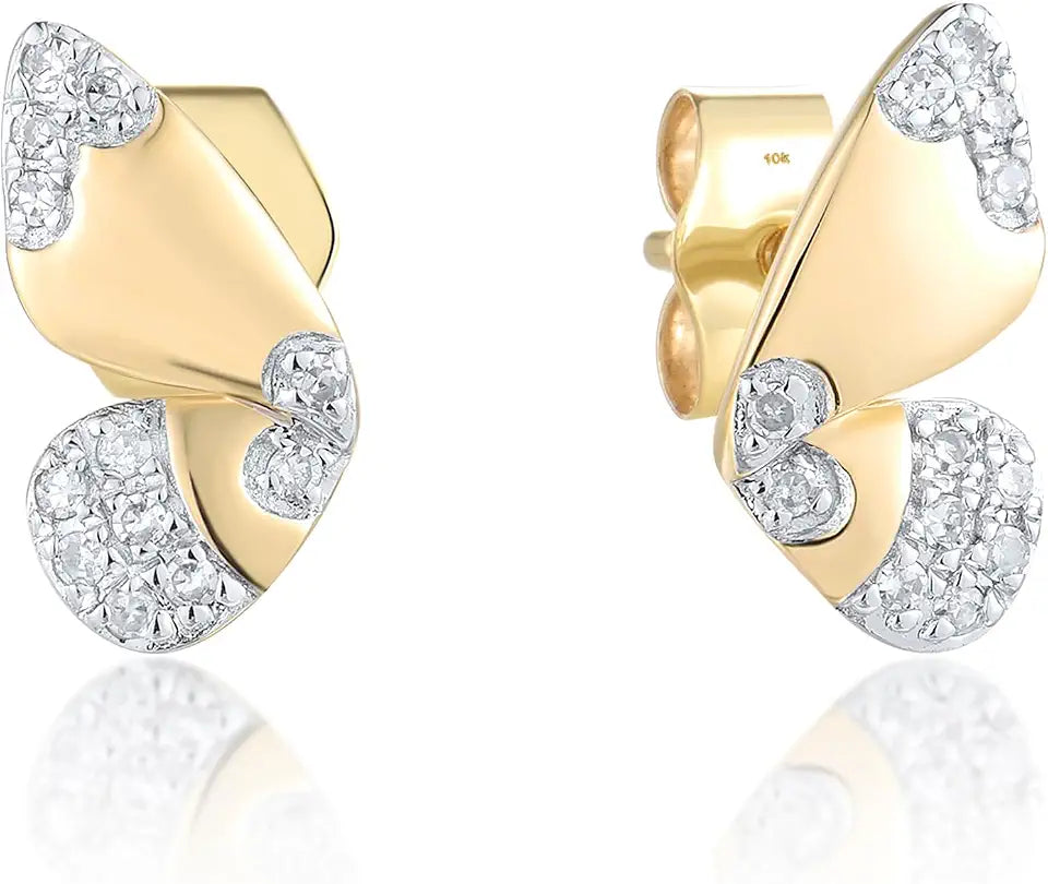 Gold-Tone Stud Butterfly Earrings