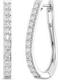 14K Yellow Gold-Plated Sterling Silver Lab-Grown Diamond Hoop Jewelry Set