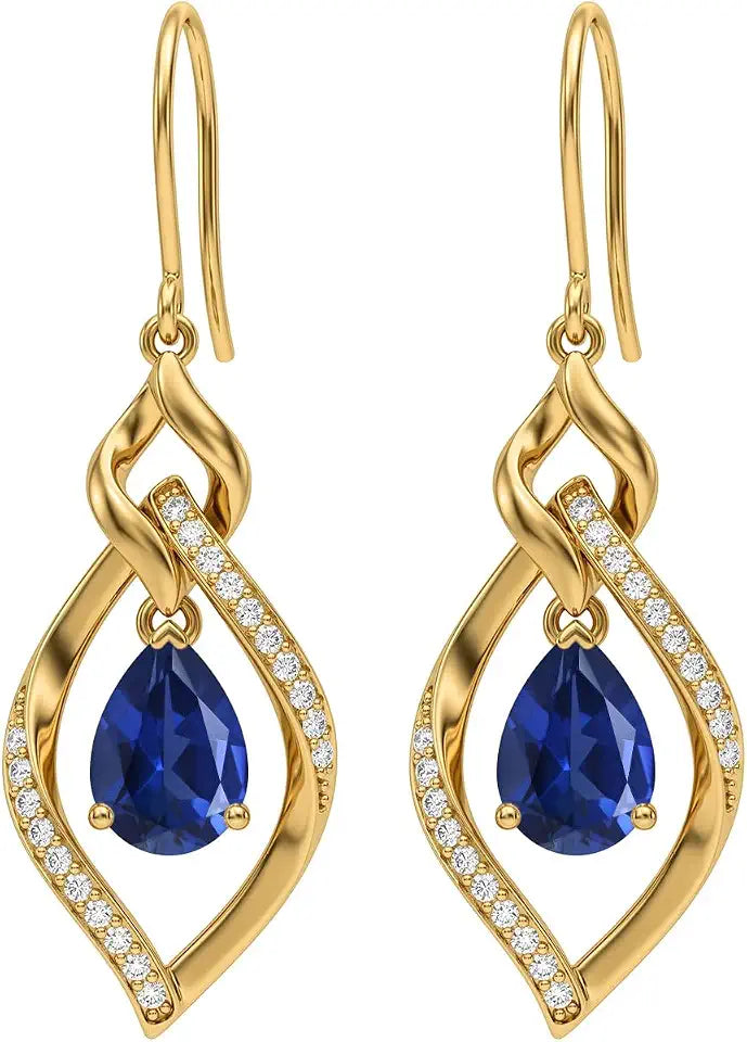 Gold-Tone Birthstone Drop Earrings
