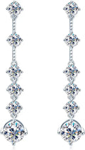 Gold-Plated Sterling Silver Moissanite Drop Earrings