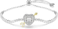 Rhodium-Plated Heart Bracelet