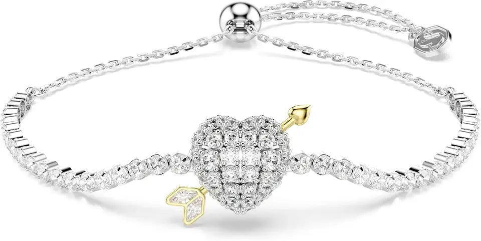 Rhodium-Plated Heart Bracelet