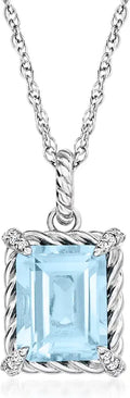 Sterling Silver Topaz Necklace, 18 inches