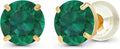 Gold-Tone Round Birthstone Stud Earrings, 6mm