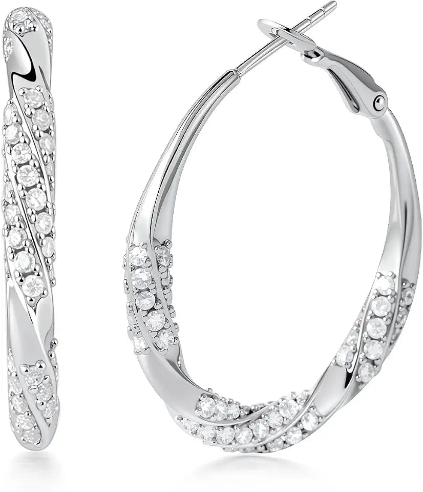 Moissanite Hoop Earrings, 30MM