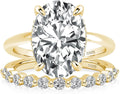 Sterling Silver Oval Cubic Zirconia Engagement Ring