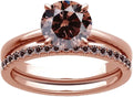 Sterling Silver Round Solitaire Jewelry Set