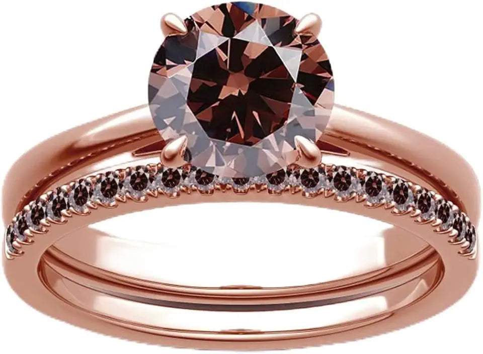 Sterling Silver Round Solitaire Jewelry Set