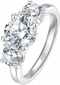 Sterling Silver Round Moissanite Engagement Ring