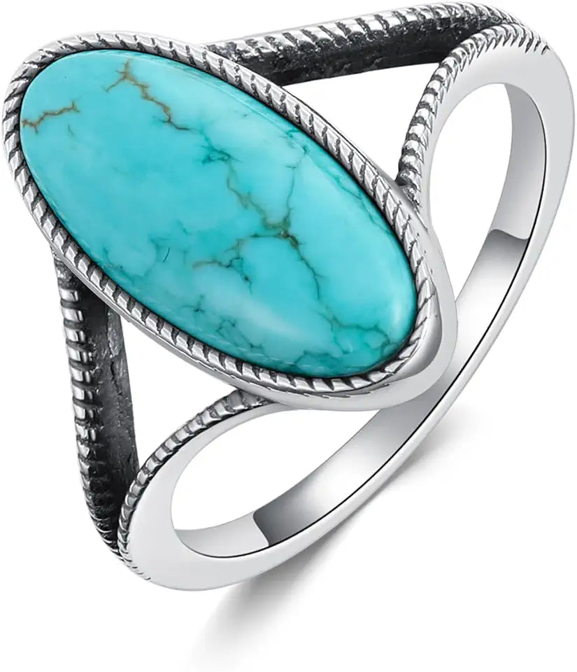 Sterling Silver Oval Turquoise Ring