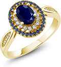Oval Birthstone Halo Ring