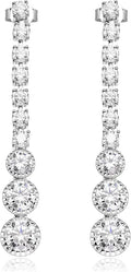 Sterling Silver Moissanite Stud Drop Earrings
