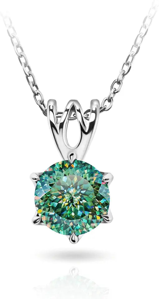 18K White Gold-Plated Sterling Silver Moissanite Necklace