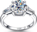 Sterling Silver Round Moissanite Engagement Ring