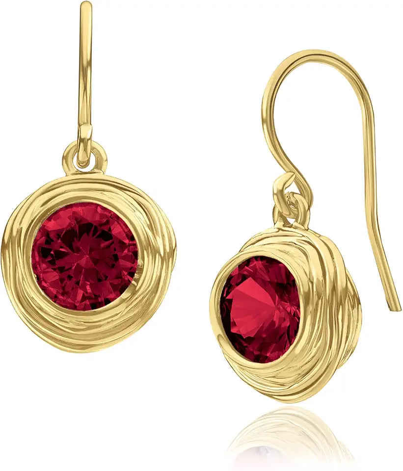 Gold-Tone Sterling Silver Cubic Zirconia Earrings