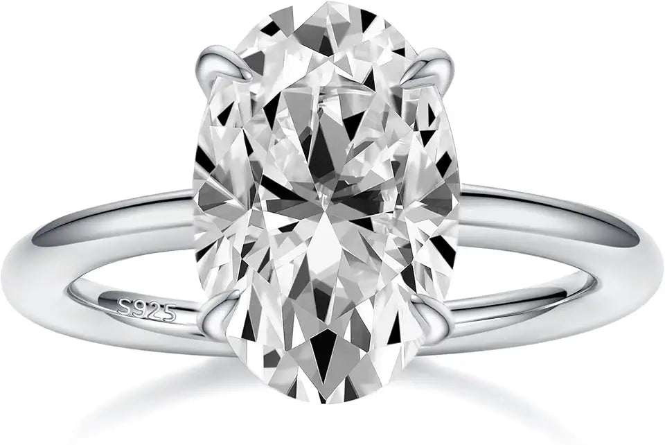Oval Moissanite Solitaire Engagement Ring