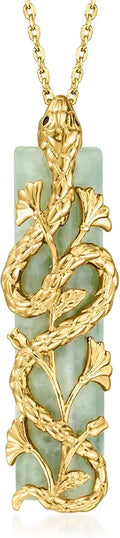 Gold-Tone Jade Necklace, 18 inches