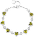 Birthstone Tennis Heart Bracelet