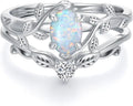 Sterling Silver Oval Opal Engagement Ring