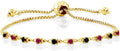 18K Yellow Gold-Plated Round Created Ruby Tennis Infinity Bracelet