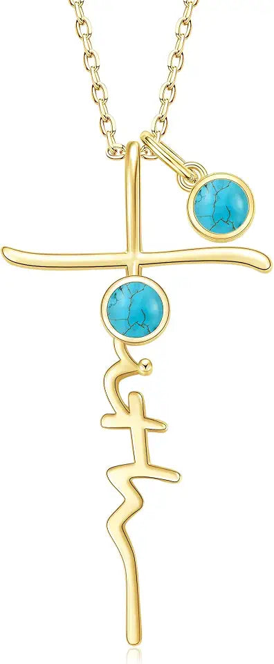 Birthstone Cross Necklace