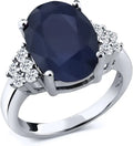 Sterling Silver Oval Topaz Engagement Ring with Birthstone