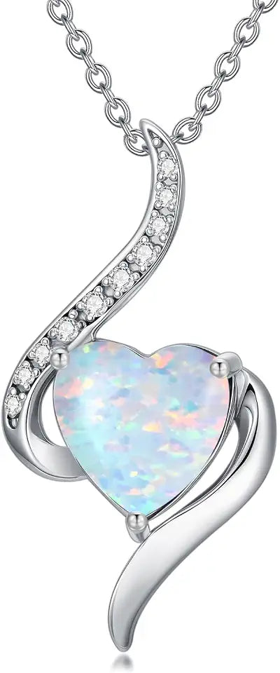 Opal Heart Necklace