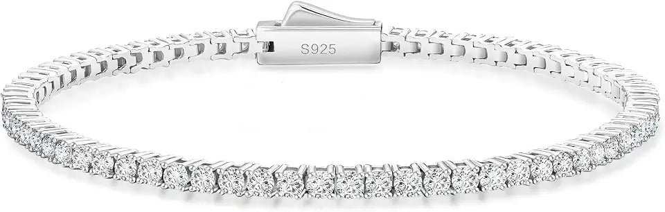 Sterling Silver Moissanite Tennis Bracelet
