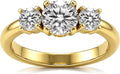 Gold-Tone Moissanite Engagement Ring