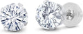 Gold-Tone Round Moissanite Stud Earrings