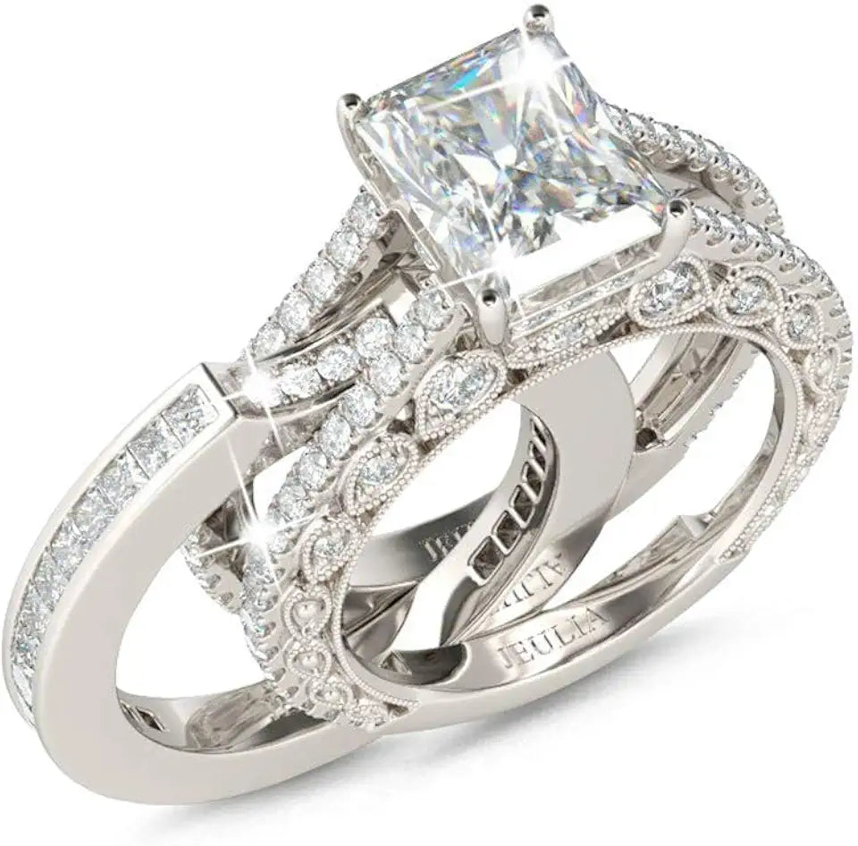 Sterling Silver Cubic Zirconia Engagement Ring