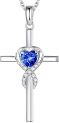 Birthstone Cross Necklace