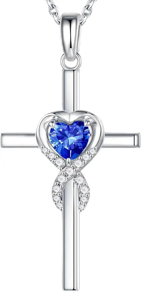 Birthstone Cross Necklace