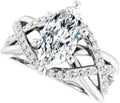 Sterling Silver Moissanite Halo Solitaire Engagement Ring